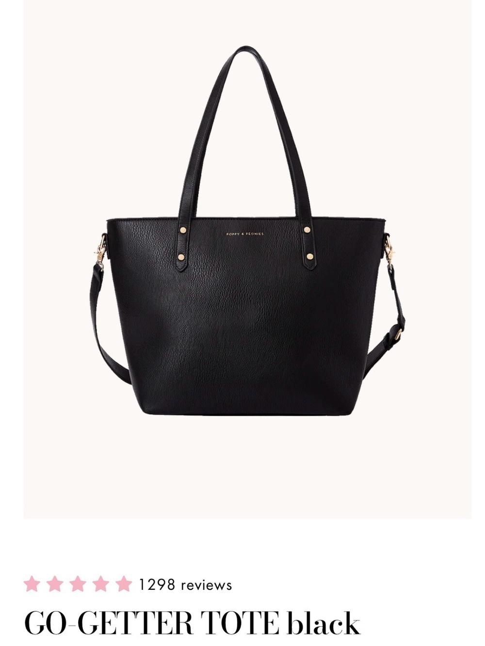Poppy & Peonies Go-Getter Tote - Black